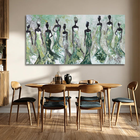 Sage Green Abstract Textured Canvas Wall Art 29x58Inch