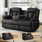 Black Manual Reclining Loveseat With Console Controls