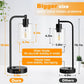 Black Industrial Touch Control Table Lamps With USB Ports