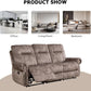 Manual Three Seat Reclining Upholstered Sofa Living Room