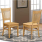 Vancouver Slat Back Wooden Seat Dining Chairs Oak Set Of 2