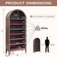 Tall Arched Brown Finish Bookcase With Adjustable Shelves