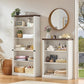 White Five Tier Bookcase Featuring Adjustable Shelves