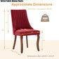 Velvet Dining Chairs Wine Red Channel Tufted Wood Legs