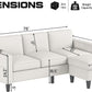 Seventy EightInch Beige Linen Sectional Sofa Storage