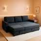 Dark Grey LShaped Convertible Sleeper Sofa Durable