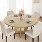 Extendable Round Dining Table Natural Hardwood Pedestal