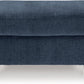 Blue Rectangular Ottoman Upholstered Modern Living Room