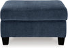 Blue Rectangular Ottoman Upholstered Modern Living Room