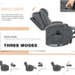 Gray Massaging Recliner With Cupholders Extendable Footrest