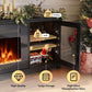 80 Inch Black Modern Fire place TV Entertainment Center