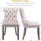 Beige Velvet Tufted Dining Chairs 4 Pack With Nailhead Trim