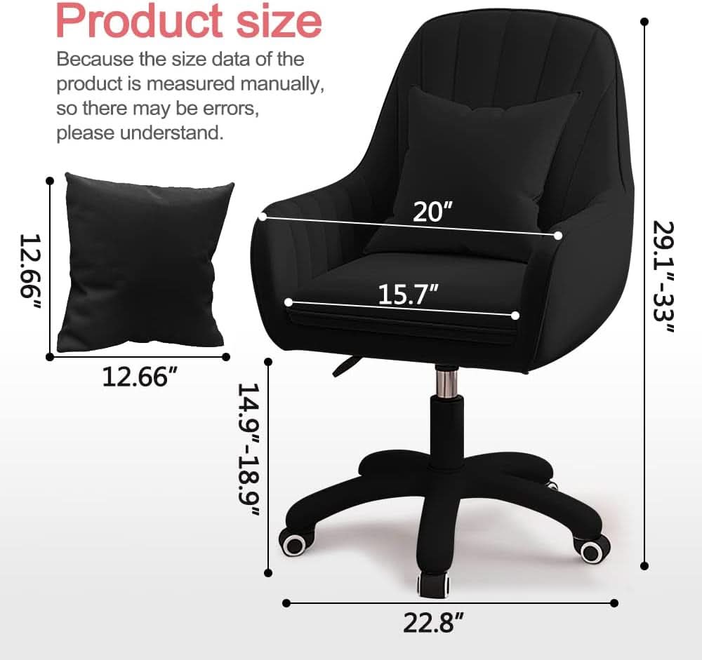 Velvet Home Office Chair Height Adjustable For Desk Use