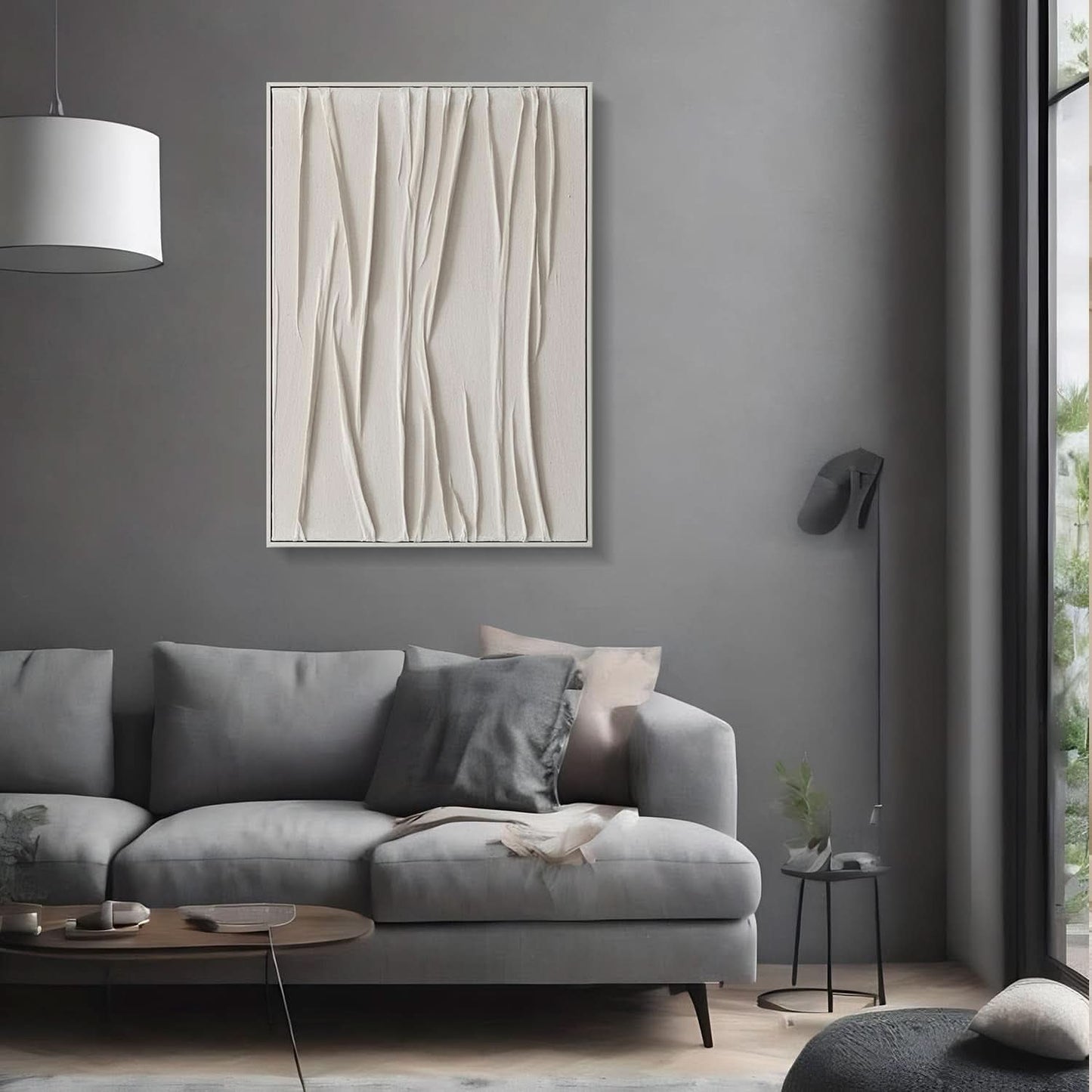 Beige Textured Wall Art 28 By 40 Inches Framed Masterpiece