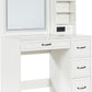 Antiquewhite Vanity Desk With LED Illuminated Mirror
