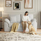 Beige Two Seater Sofa For Compact Modern Living Room-4