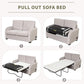 2 In 1 Velvet Sleeper Sofa With USB Port Convertible Loveseat Bed Soft Velvet Upholstery For Small Living Rooms Guests