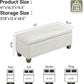 41-Inch White Faux Leather Storage Ottoman End-Of-Bed
