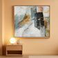 Framed Abstract Oil Painting 60x30 Inch Textured Blue