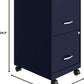 Mobile File Cabinet Navy With Two Locking File Drawers