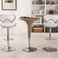 White Cushioned Leatherette Barstool Set Of 2 Adjustable Height Swivel