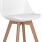 Mid Century Modern White Upholstered Dining Chairs