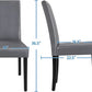 Gray Faux Leather Dining Chairs Set Of 4 With Waterproof Surface