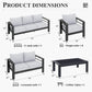 Aluminum Patio Set 10 Piece Waterproof Covers Gray