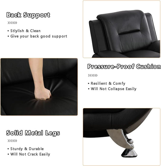Leather Couches For Living Room Black Sofa And Loveseat Set-1