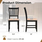 Wooden Dining Chairs Set of Four Black Farmhouse Armless
