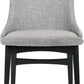 Gray Fabric Wood Dining Chairs Set Of 2 19-Inch Seat Height