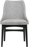 Gray Fabric Wood Dining Chairs Set Of 2 19-Inch Seat Height