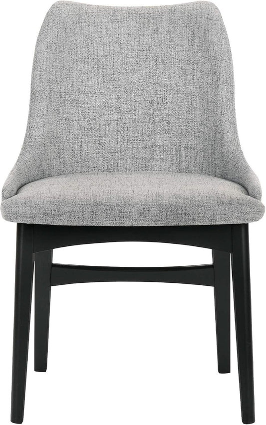 Gray Fabric Wood Dining Chairs Set Of 2 19-Inch Seat Height