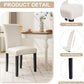 Beige Luxuriously Upholstered Dining Chairs Set Six
