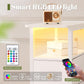 LED Narrow Nightstand With Wireless Charging White