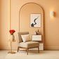 Arched Full Length Mirror 71x32 Inches Gold Aluminum Floor