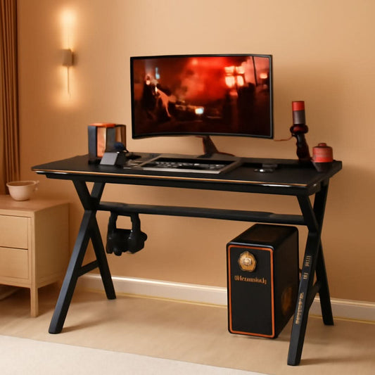 47 Inch Gaming Desk With Cup Holder For Home Office-0