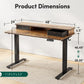 48x24 Height Adjustable Standing Desk With Drawers