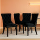 Velvet Dining Chairs Black Tufted Upholstered Set 4