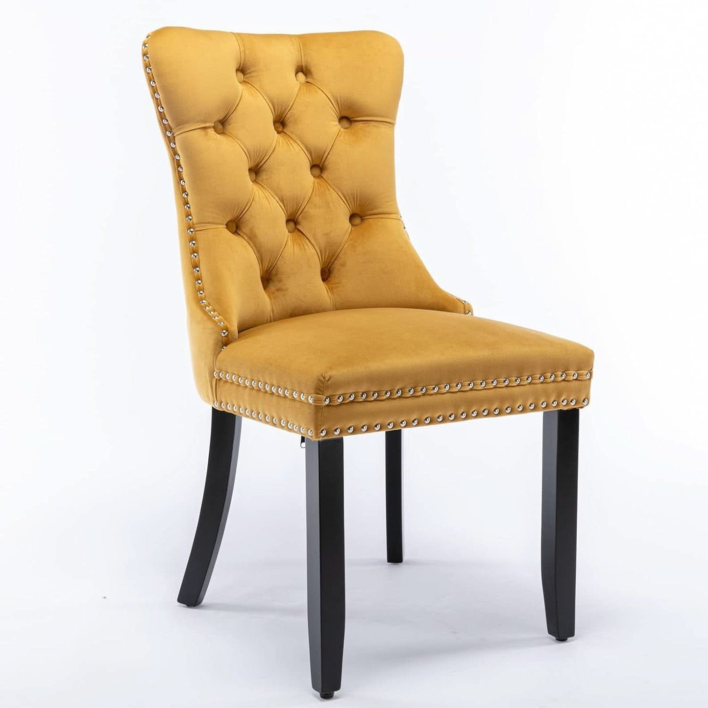 Velvet Dining Chairs Gold Finishing Collection Set