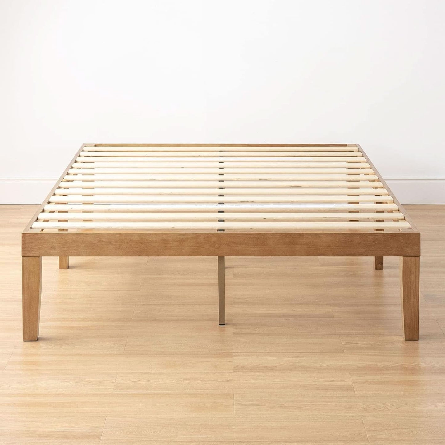 Queen Solid Hardwood Platform Bed Frame Natural Pine