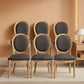 Upholstered Dining Chairs Set Of 6 Grey Fabric Oval Back