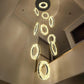 10-Light Crystal Ring Chandelier Ceiling Light Black