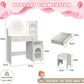 White Kids Premium Vanity Table Illuminated Mirror