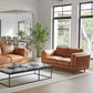 Valencia Artisan 88 Inch Full Leather Sofa Cognac Tan