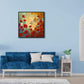 Framed Dragonfly Floral Impressionist Canvas Wall Art