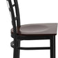 Black Window Back Metal Dining Chair With Walnut Wood Seat