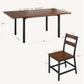 Walnut 63 Inch Extendable Dining Table Set For Six Chairs