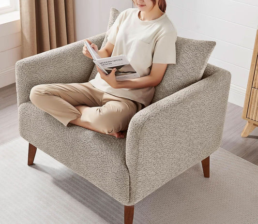 Oversized Camel Upholstered Accent Chair Living Room