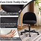 Candy Chair Jet Black Armless Desk Chair With Teddy Fleece